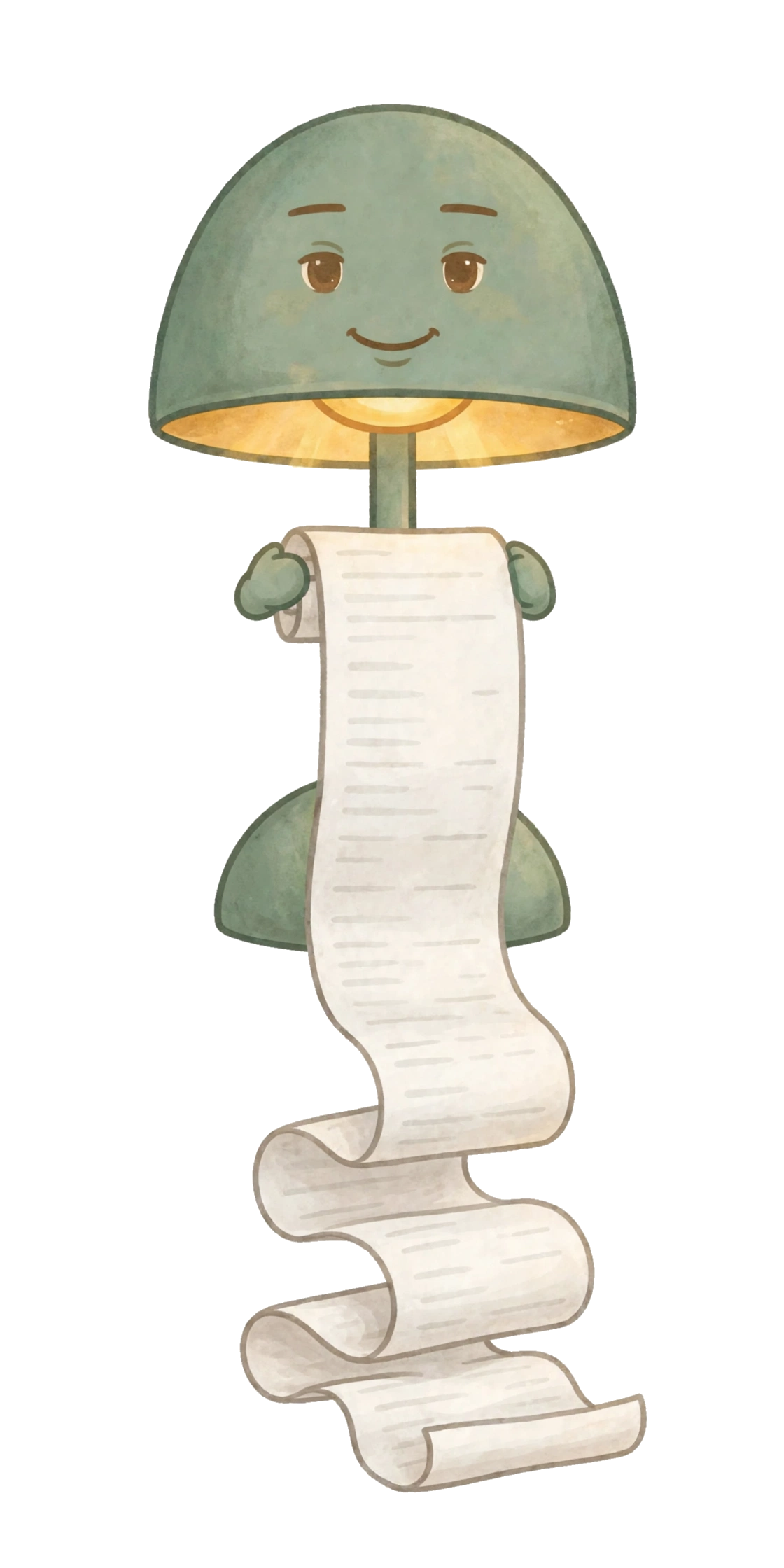 Hiro holding an extremely long receipt scroll